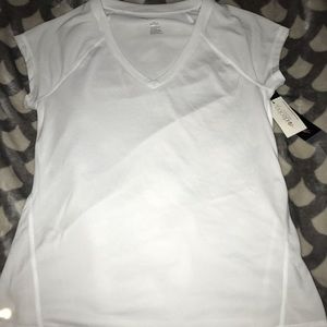 bright white v neck basic tee 100% polyester